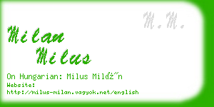 milan milus business card